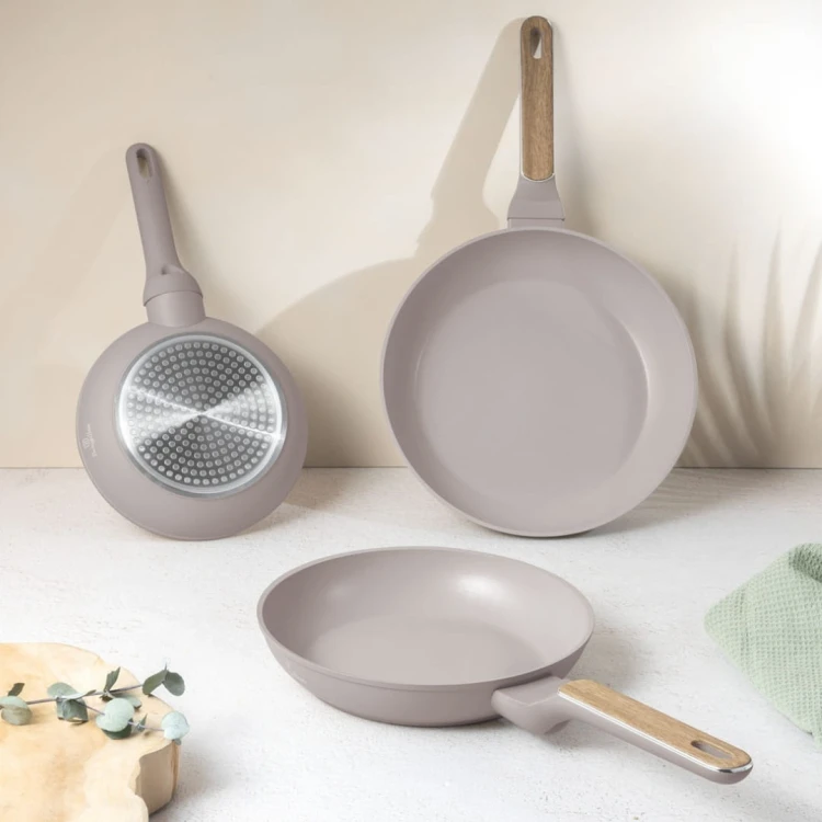 Zestaw 3 Patelni BerlingerHaus BH-8341 Taupe Nordic Collection
