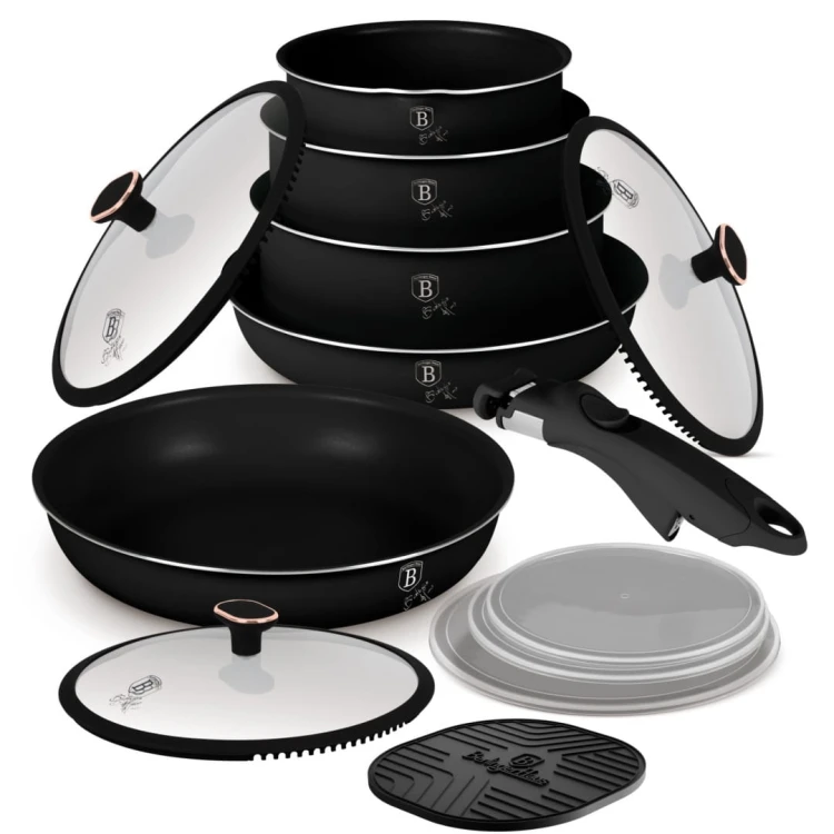 Zestaw garnków 13 el. z odpinaną rączką BerlingerHaus BH-8419 Black Rose Collection