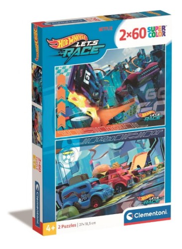 Puzzle 2x60 Hot Wheels - CLEMENTONI