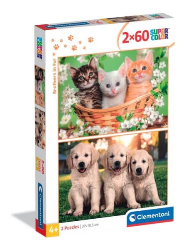 Puzzle 2x60 Brothers in Fur