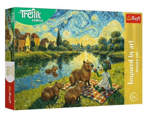 Puzzle 100 inspired by art Karmiąc kapibary