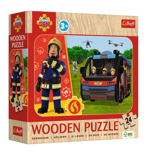 Puzzle Drewniane 24 Niesamowity Strażak - Trefl