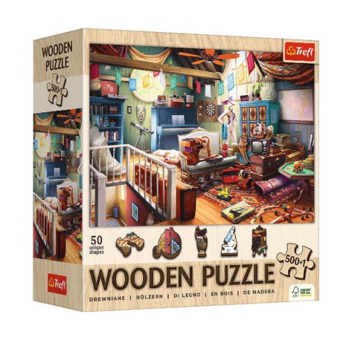 Puzzle 500+1 Drewniane Skarby na strychu