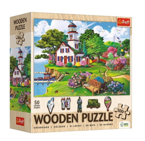 Puzzle 500+1 Drewniane Letnia przystań