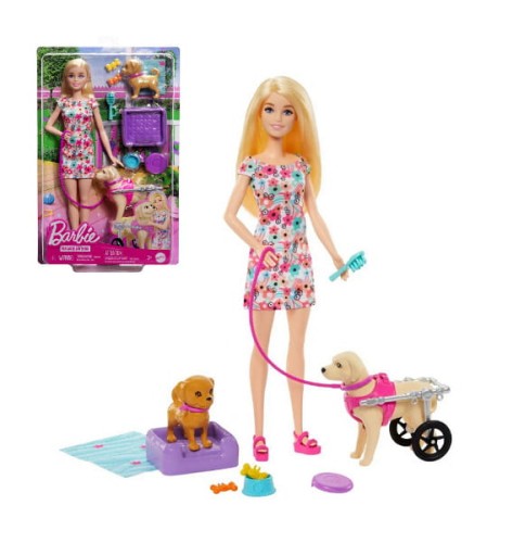 Barbie z pieskami + akcesoria - Mattel