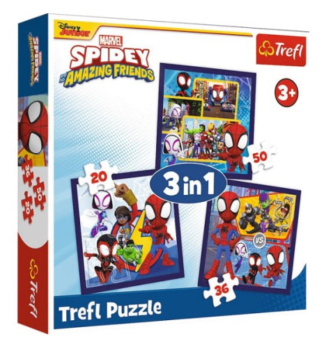 Puzzle 3w1 Przygody Spidey'a i przyjaciół