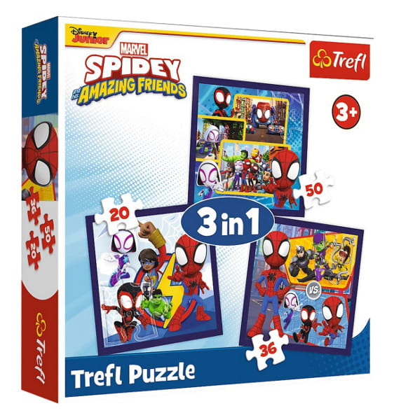 Puzzle 3w1 Przygody Spidey'a i przyjaciół