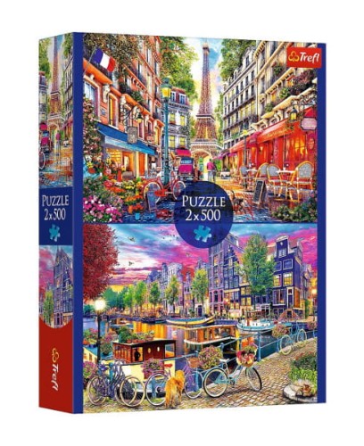 Puzzle 2x500 Europejskie stolice - Trefl