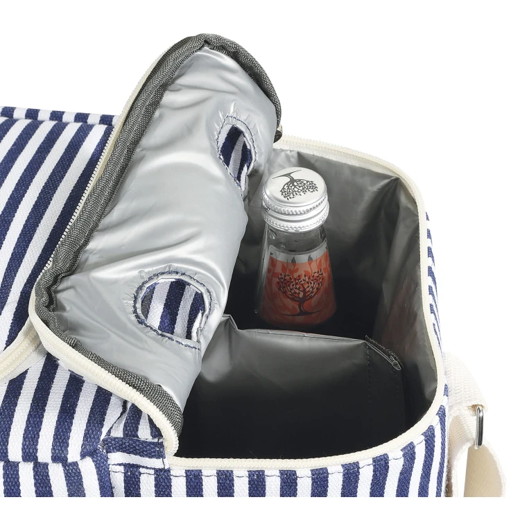Torba termiczna piknikowa, 45 x 20 x 30 cm, 23 l, biało-niebieska