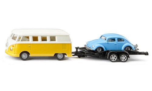 Siku Supe VW T1 z lawetą + VW Beetle