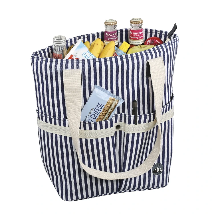 Torba termiczna, 34 x 15 x 37 cm, 16 l, biało-niebieska
