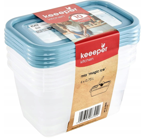 Zestaw pojemników Keeeper Mia Magic Ice 0,75 l 4 szt.