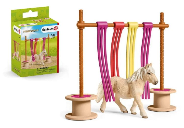 Schleich Zestaw koń + przeszkody i naklejki