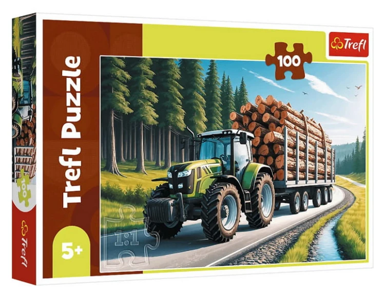 Puzzle 100 Ciągnik leśny