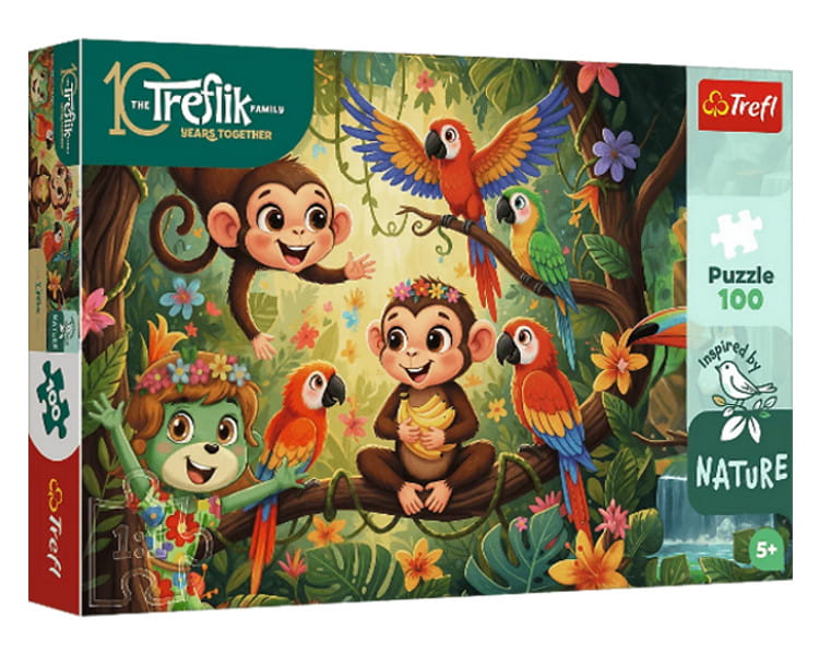 Puzzle 100 Inspired By Nature - Małpki i przyjaciele