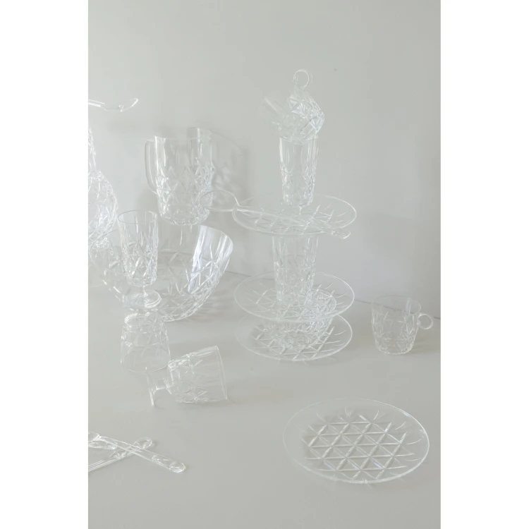 Zestaw filiżanek piknikowych, 4 szt., przezroczysty akryl, 0,2 l, śred. 8 x 8 cm