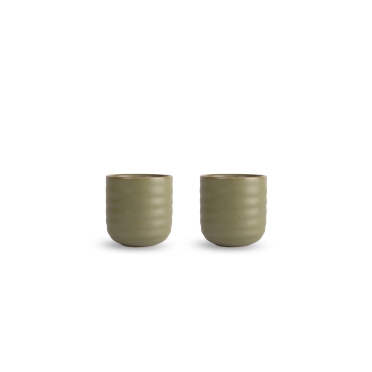 Kubki do grzanego wina, 2 szt., kamionka, 0,18 l, śred. 7 x 7,5 cm, zielone