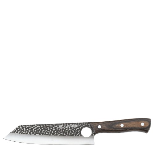 Nóż szefa kuchni w pokrowcu, 19 cm, stal/drewno pakka