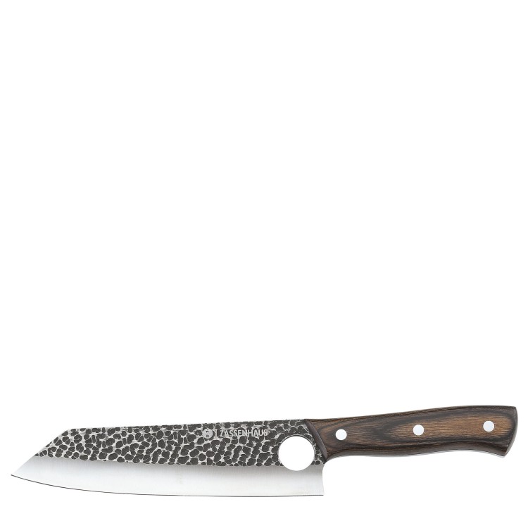Nóż szefa kuchni w pokrowcu, 19 cm, stal/drewno pakka
