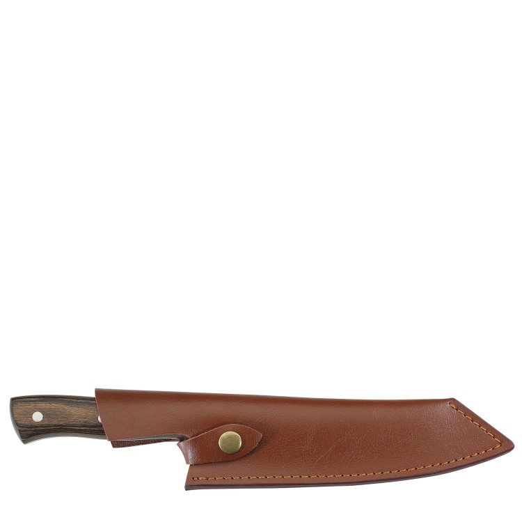 Nóż szefa kuchni w pokrowcu, 19 cm, stal/drewno pakka