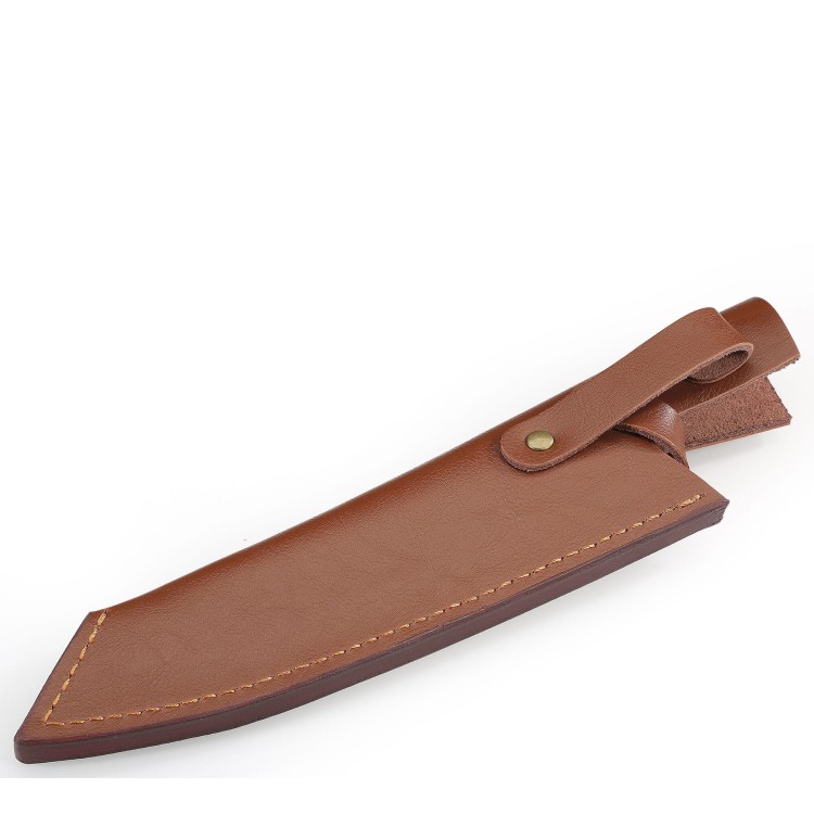 Nóż szefa kuchni w pokrowcu, 19 cm, stal/drewno pakka