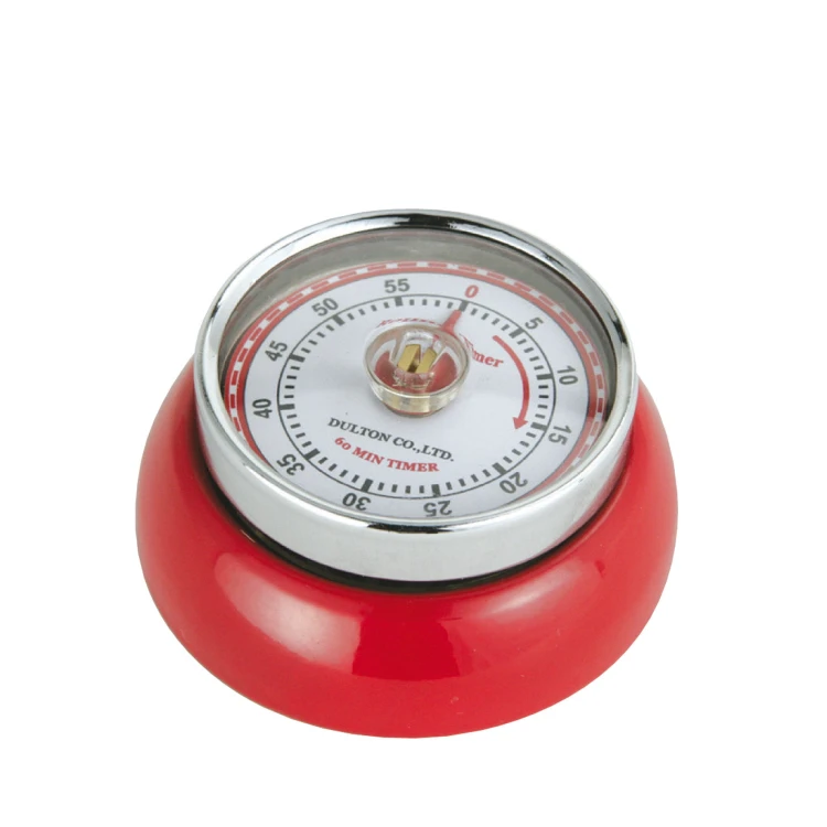 Timer mechaniczny, śred. 7x3 cm, czerwony