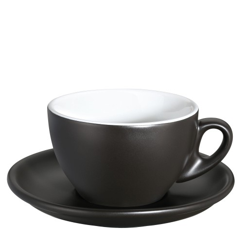 Filiżanka do cappuccino, ze spodkiem, 0,1 l, czarna matowa