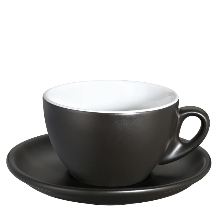 Filiżanka do cappuccino, ze spodkiem, 0,1 l, czarna matowa