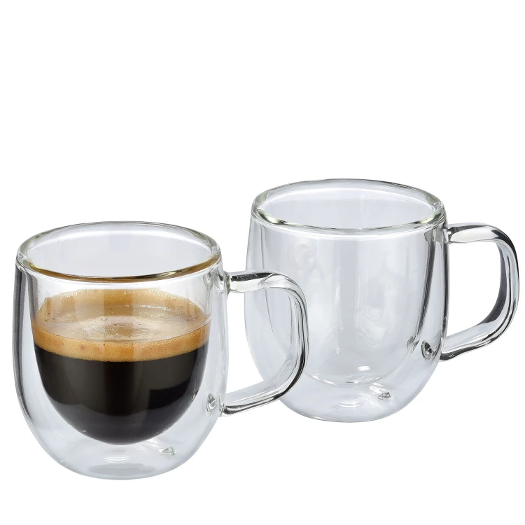 Szklanki do espresso, 2 szt., szkło borokrzemowe, 0,08 l, śred. 6 x 6,5 cm
