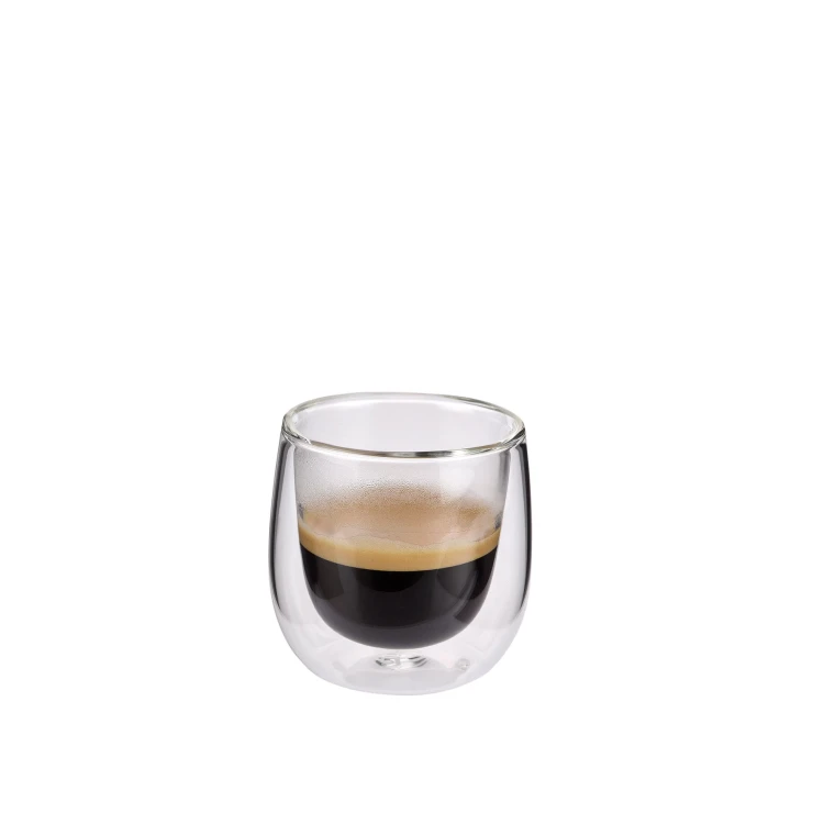 2 szklanki do espresso, podwójne ścianki, 0,08 l, śred. 6 x 6,5 cm