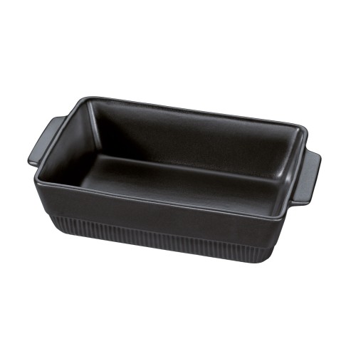 naczynie żaroodporne, ceramika, 3,0 l, 35 x 21 x 7,5 cm, czarne