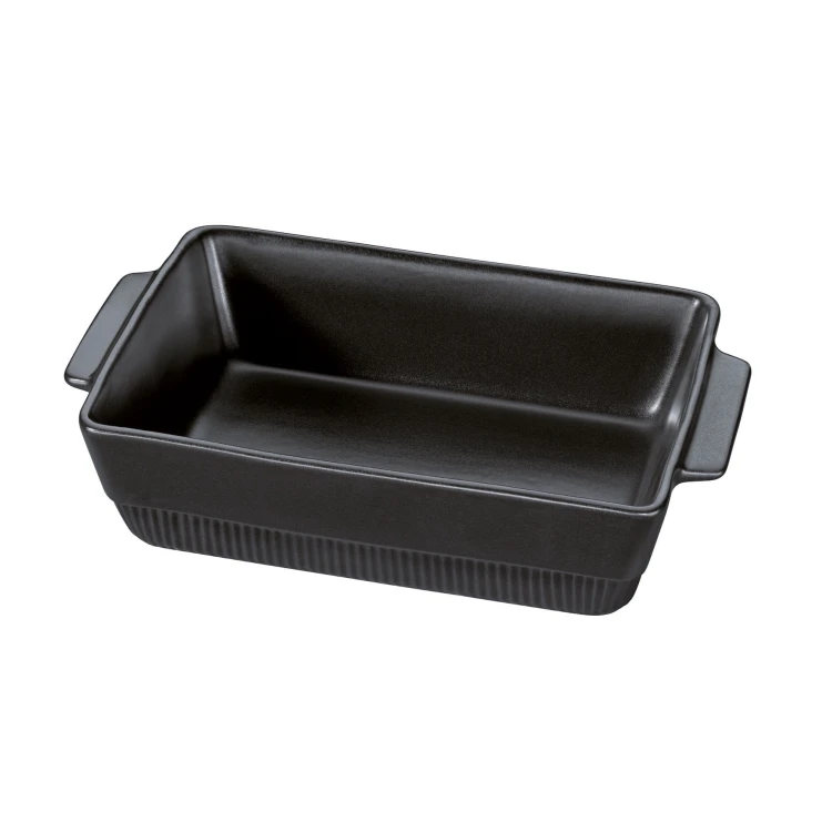 naczynie żaroodporne, ceramika, 3,0 l, 35 x 21 x 7,5 cm, czarne