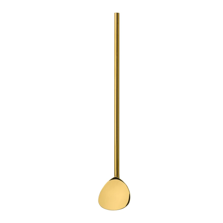 Łyżeczki koktajlowe ze słomką, 6 szt., 20 cm, stal nierdzewna, kolor złoty