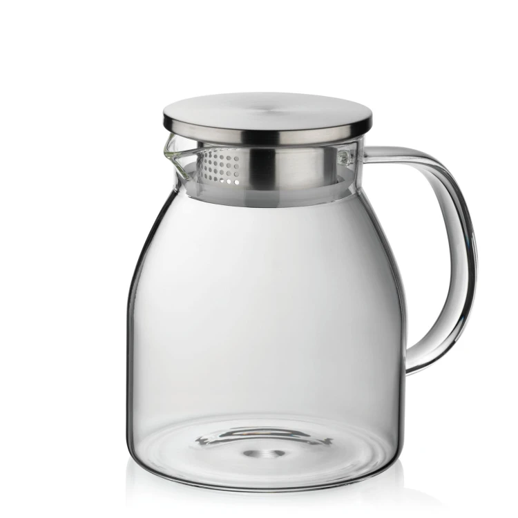 Dzbanek, szkło borokrzemowe/stal nierdzewna, 1,2 l