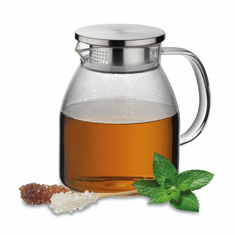 Dzbanek, szkło borokrzemowe/stal nierdzewna, 1,2 l