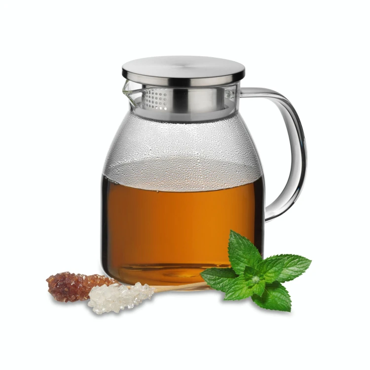 Dzbanek, szkło borokrzemowe/stal nierdzewna, 1,2 l