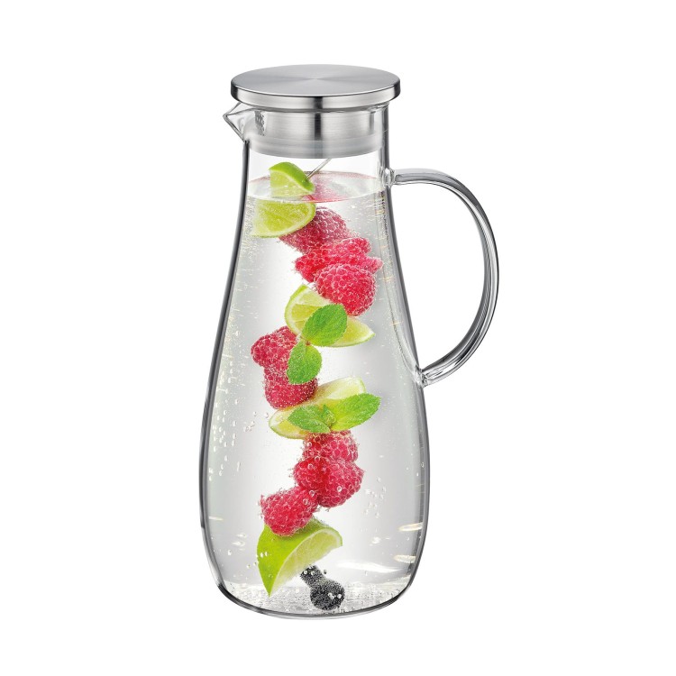 Szklany dzbanek na wodę, ze spiralą na owoce, 2,0 l