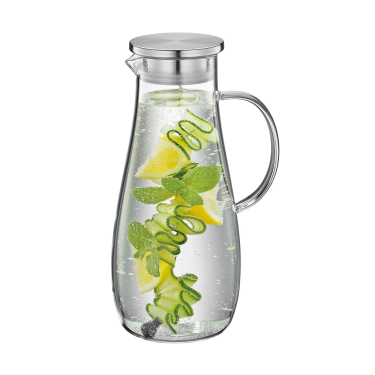 Szklany dzbanek na wodę, ze spiralą na owoce, 2,0 l