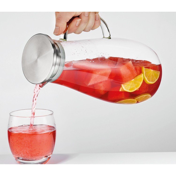 Szklany dzbanek na wodę, ze spiralą na owoce, 2,0 l