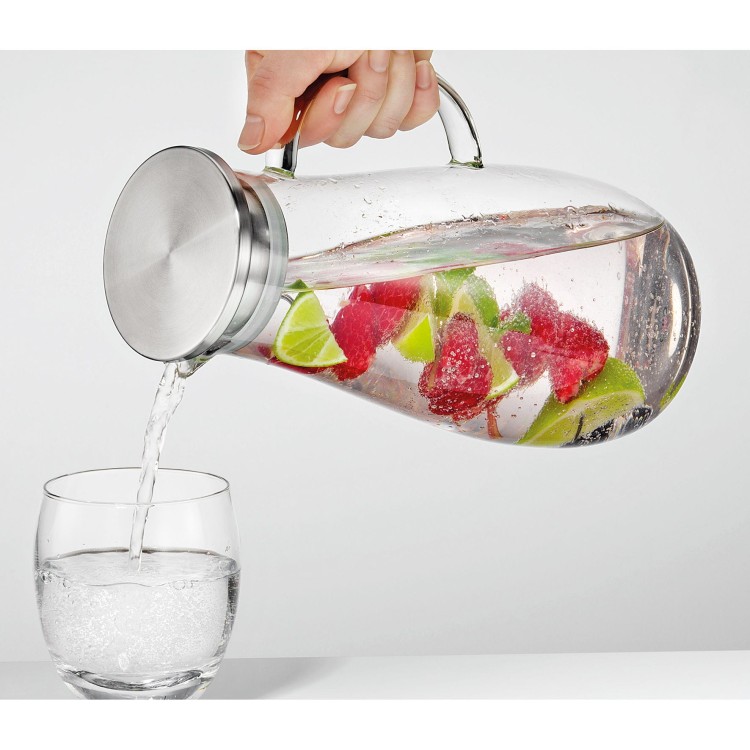 Szklany dzbanek na wodę, ze spiralą na owoce, 2,0 l