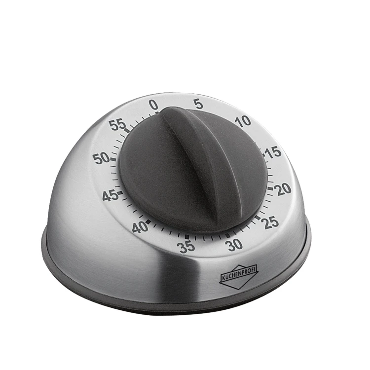 Timer mechaniczny, śred. 9,5x6 cm, srebrny