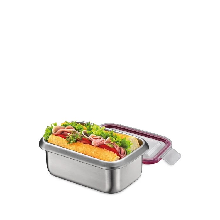 Pojemnik na lunch, 0,5 l, 10,5 x 15,5 x 6 cm, stal nierdzewna/tworzywo sztuczne