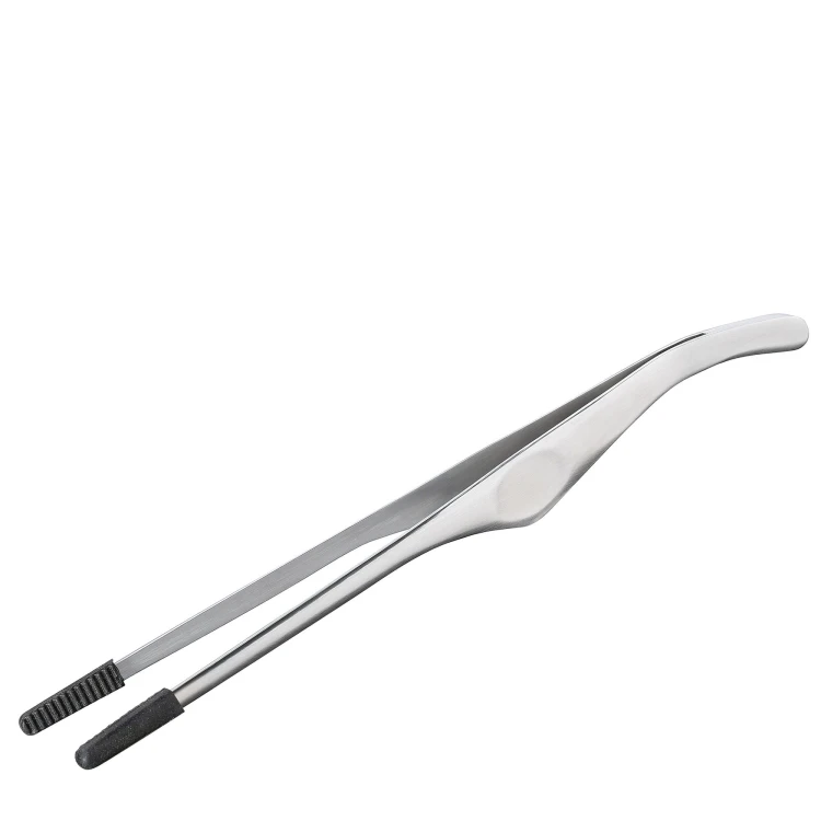 Szczypce z silikonowymi końcówkami, stal nierdzewna/silikon, 22 cm