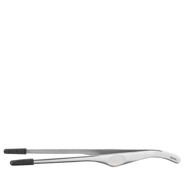 Szczypce z silikonowymi końcówkami, stal nierdzewna/silikon, 22 cm