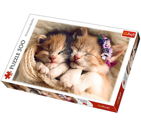 Puzzle 500el. Spiące kotki