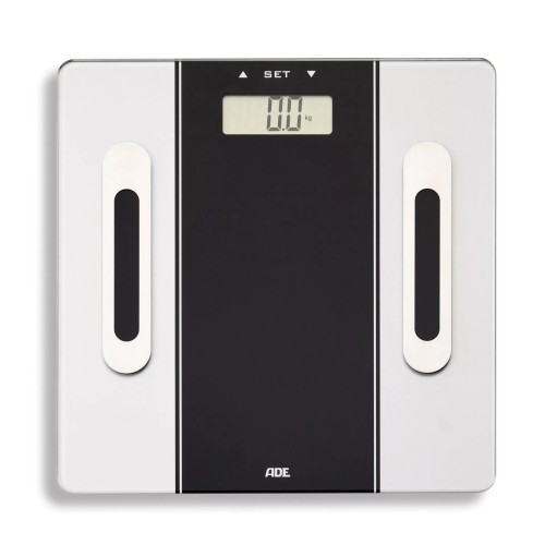 Waga łazienkowa z analizą masy ciała, do 180 kg, 30 x 30 cm, czarna