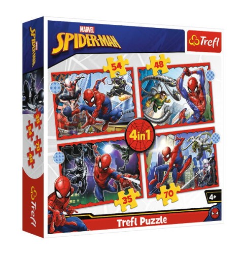 Puzzle 4w1 Bohaterski Spiderman