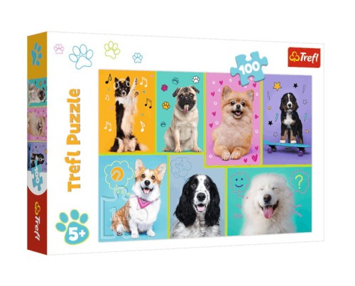 Puzzle 100el. W świecie piesków