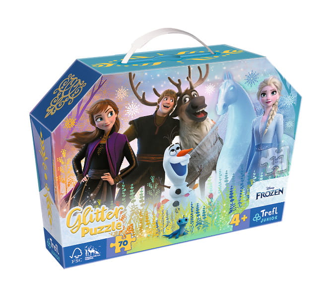 Puzzle 70 Glitter w kuferku - Brokatowe Trolle