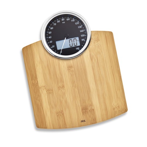Waga łazienkowa, do 180 kg, 31,5 x 40,5 cm, bambus
